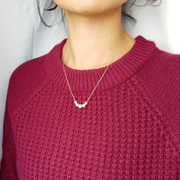 (SOLD) 14K YG Pearl Necklace Set - Picture 5 of 7